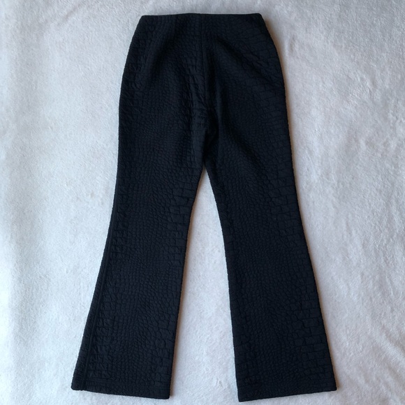 Edun High Waist Flare Leg Pant with Croc Texture - Picture 3 of 8